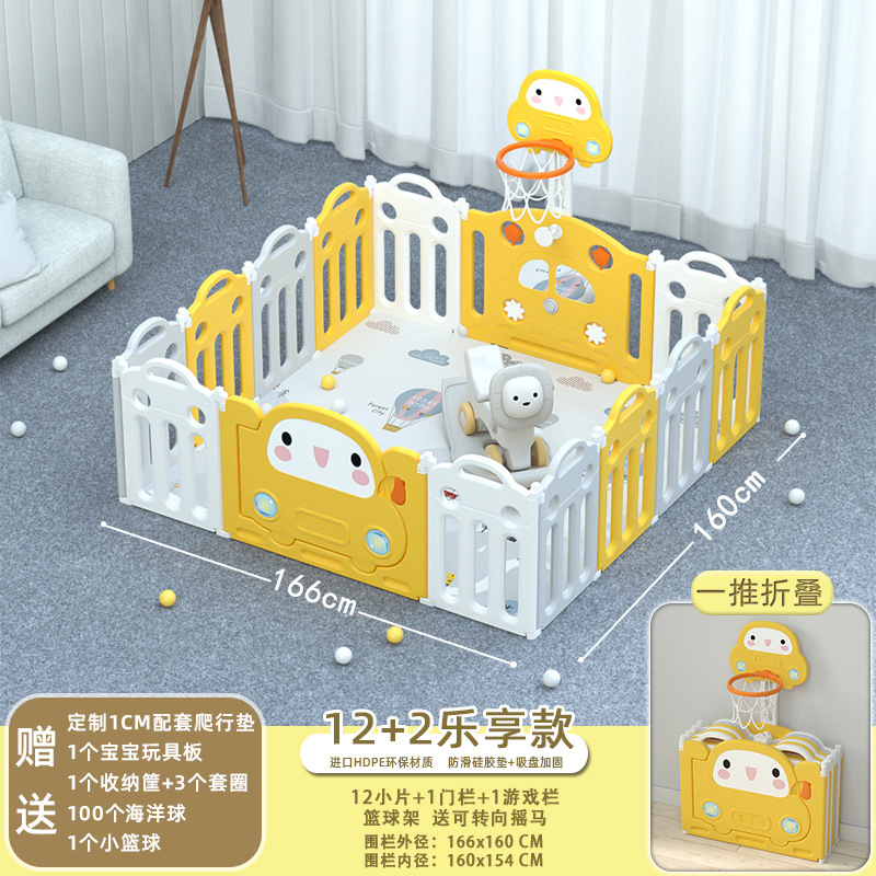 Children's Collapsible Playpen Indoor Above Ground Crawling Plastic Playground