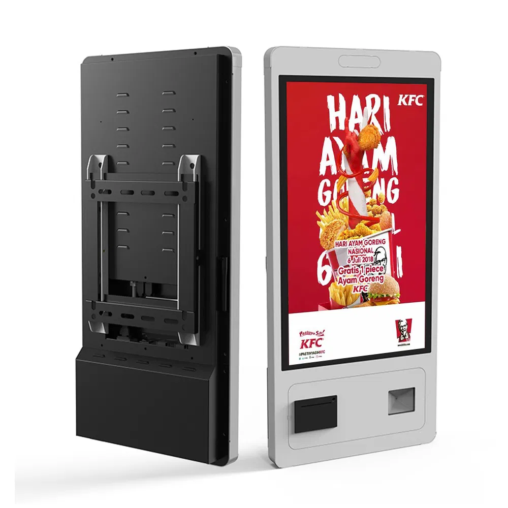 Fast Food 21.5 23.8 32 Inch Touch Screen POS Self Service Payment Ordering Kiosk for Restaurants