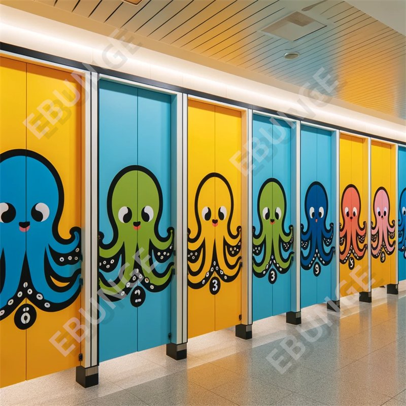 HPL Bathroom Partitions System Commercial Bathroom Compact Board Toilet Cubicle