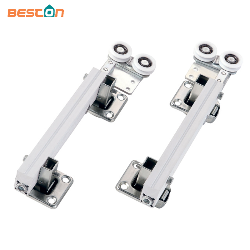 New Single Folding Wardrobe Closet Frameless Glass Door Cabinet Wooden Sliding Screen Door Wheel Roller No Bottom Track