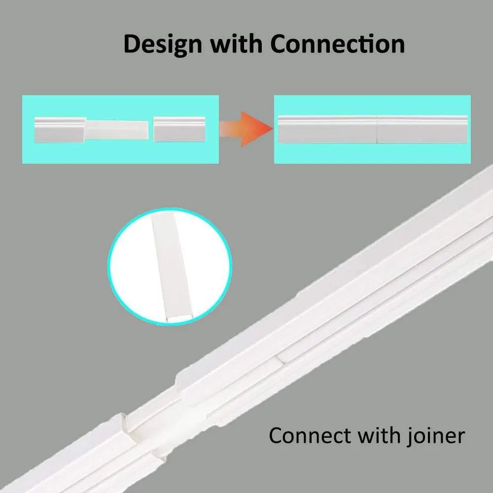 Full Set Curtain Rails with Rings, Easy Install Wall Bracket Curtain Rail, Top Quality Bracket Track