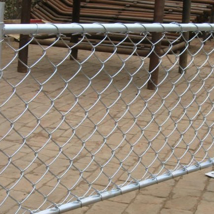 Construction Chain Link Fence Panel Galvanized Wire Mesh Vpc Coated