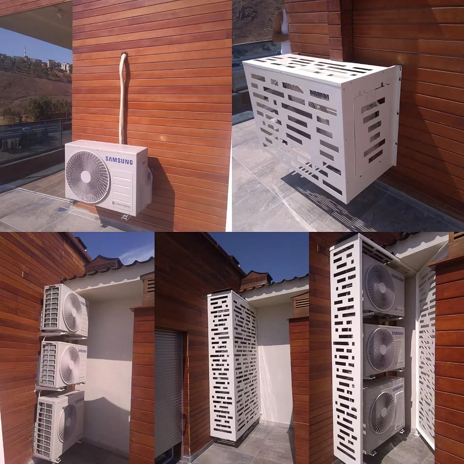 Outdoor Furniture Louver Aluminum Contemporary Water Resistant Lightweight Eco-Friendly Durable Air Conditioner Unit Covers
