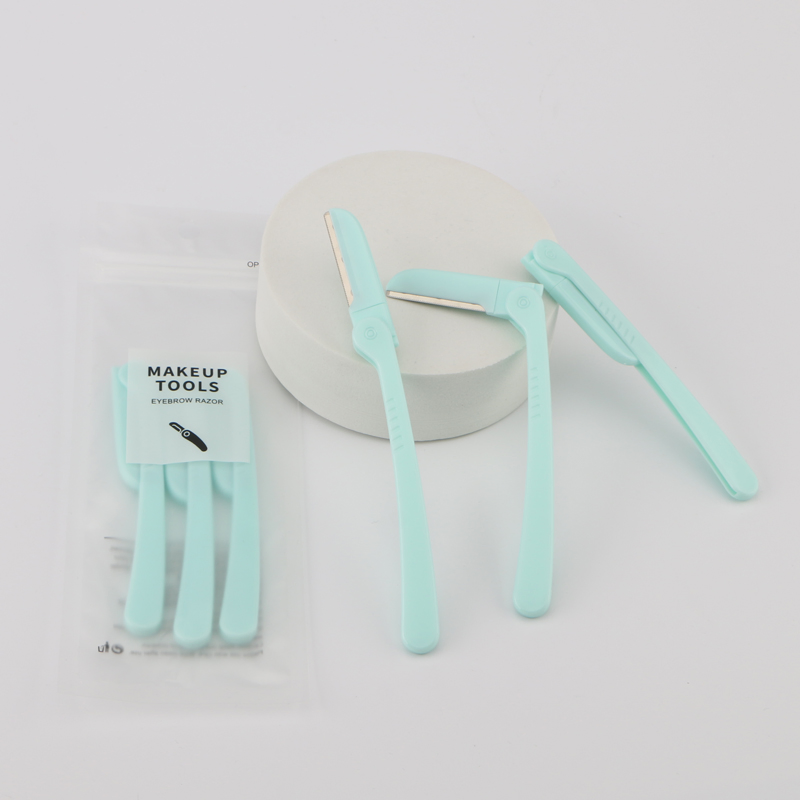 D108 Rts Small MOQ Good Quality ABS Plastic Handle Foldable Eyebrow Grooming Razor
