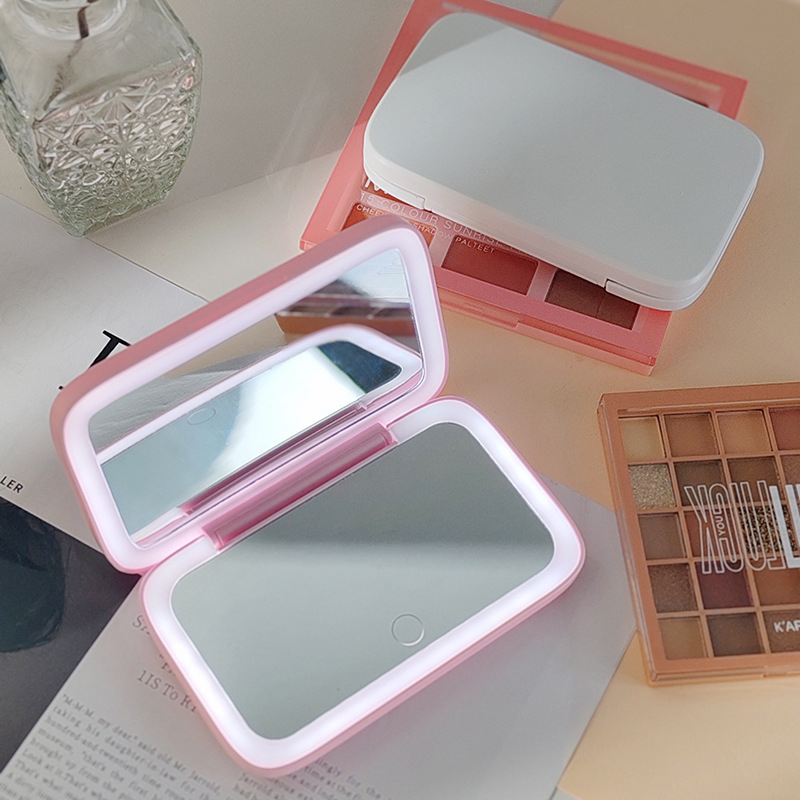Travel Portable Foldable HD LED Dual-Light Makeup Mirror