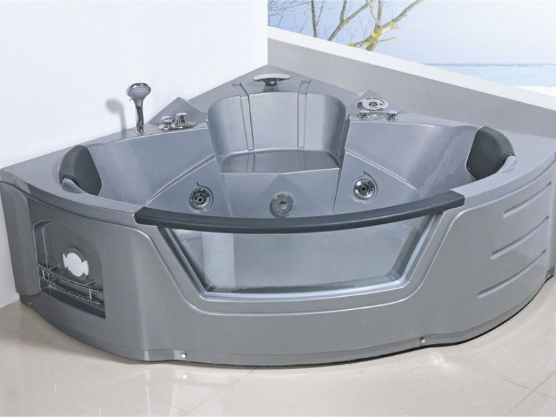 Gloss Acrylic Massage Bathtub with Whirlpool and Computer Control Panel