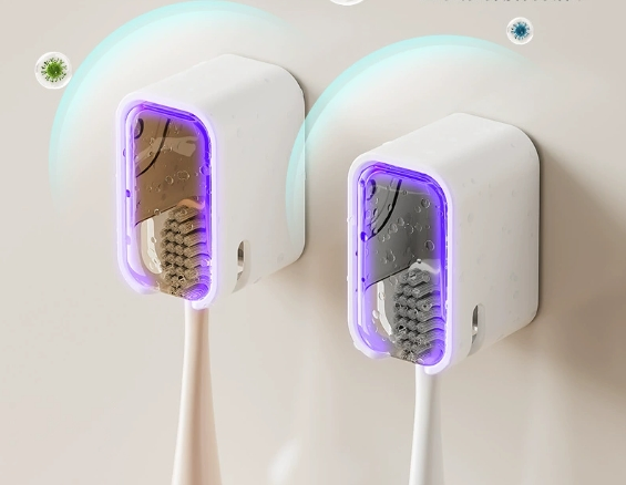 Wall-Mounted Toothbrush Holder with Lid, Dustproof and Suitable for Electric