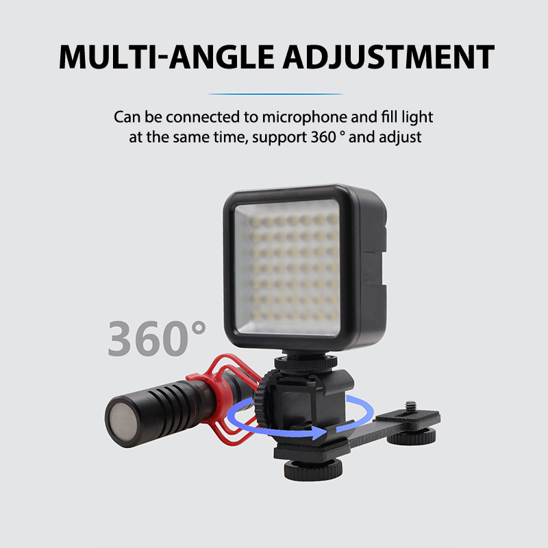 Bracket for Smooth Lightweight Portable Camera Mount Adapter with 1/4” Screw for Fill Light Handheld Gimbal Support Multi-Angle Adjustable