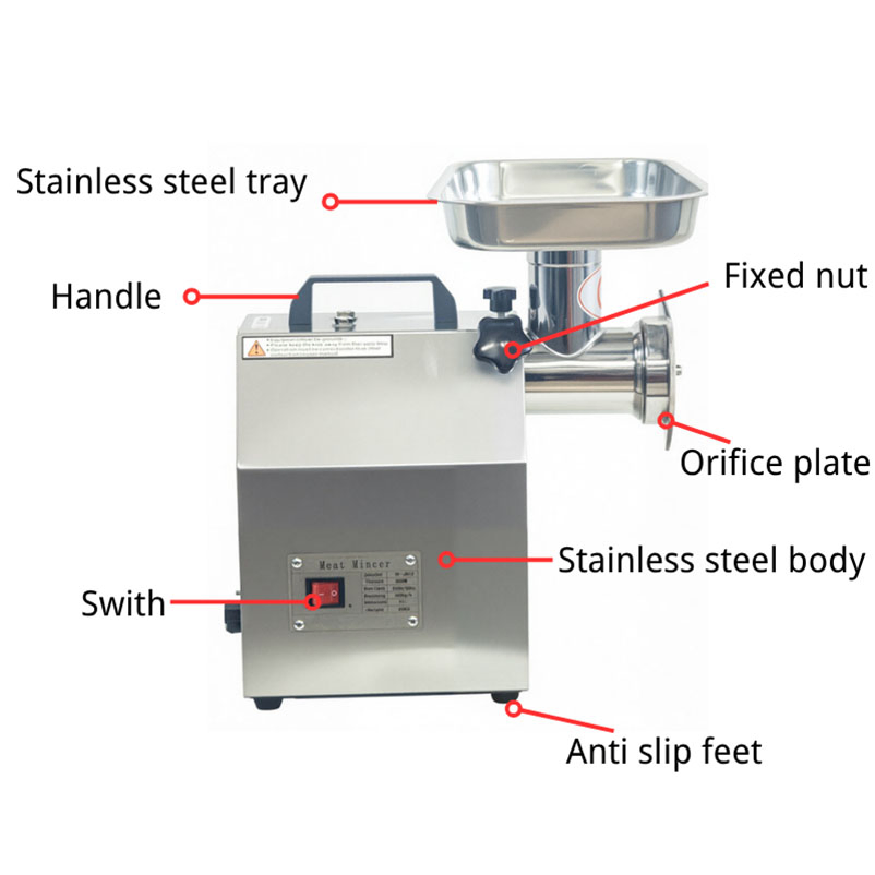 High Precision Industrial Cutting Blade Long Lasting Commercial 1100W Meat Grinder