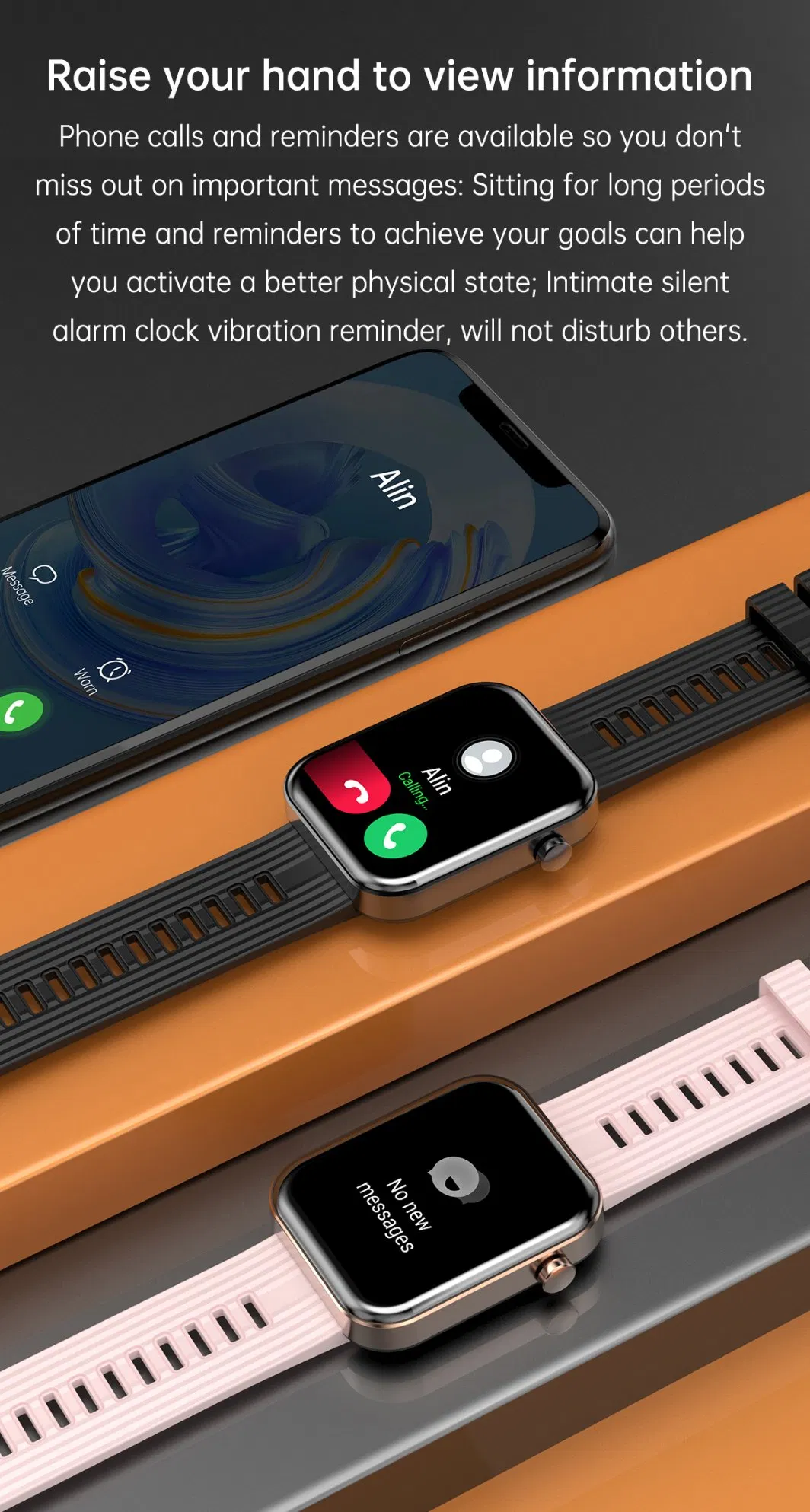 Умный браслет с пульсометром и звонками, 1.96" экран