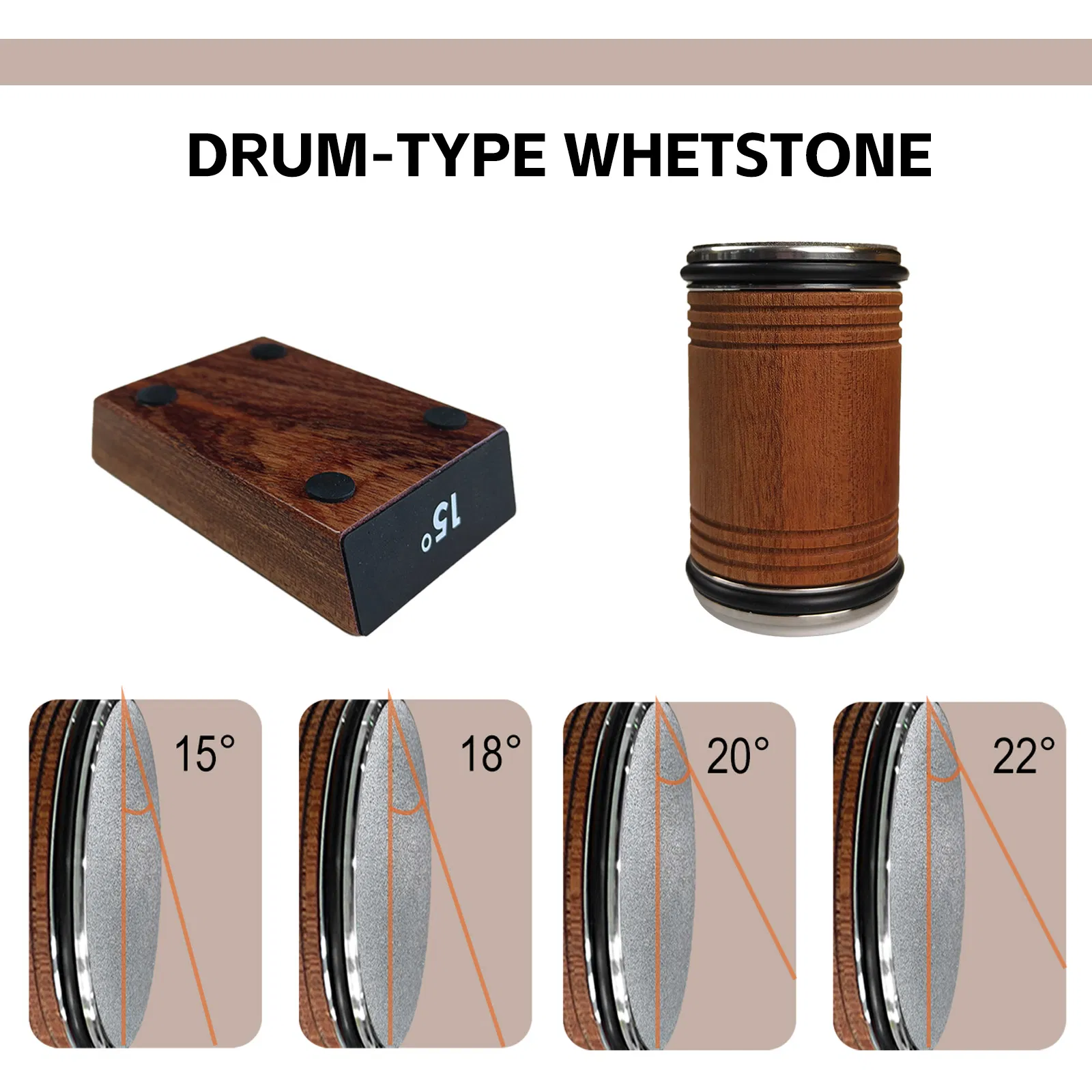 New Wooden Material 5in1 Rotary Sharpener Rolling Knife Sharpener