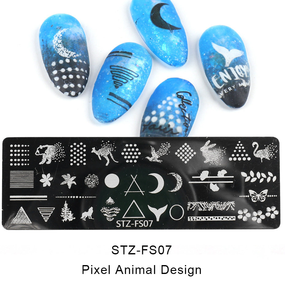 Nail Stamping Plates Rectangle Nail Art Stamp Image Template Stencils
