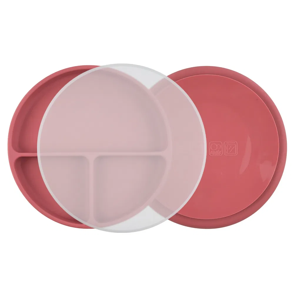 Wholesale Baby Feeding Food Grade Silicone Divided Suction Dinner Plates