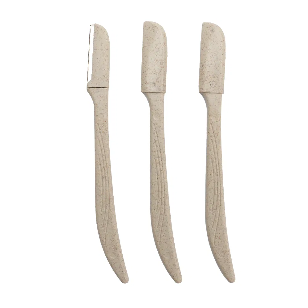 Eco Friendly Eyebrow Razor Women′ S Shaving Touch-up Multipurpose Exfoliating Dermaplaning Tool, and Wheat Straw Plastic Facial Razor