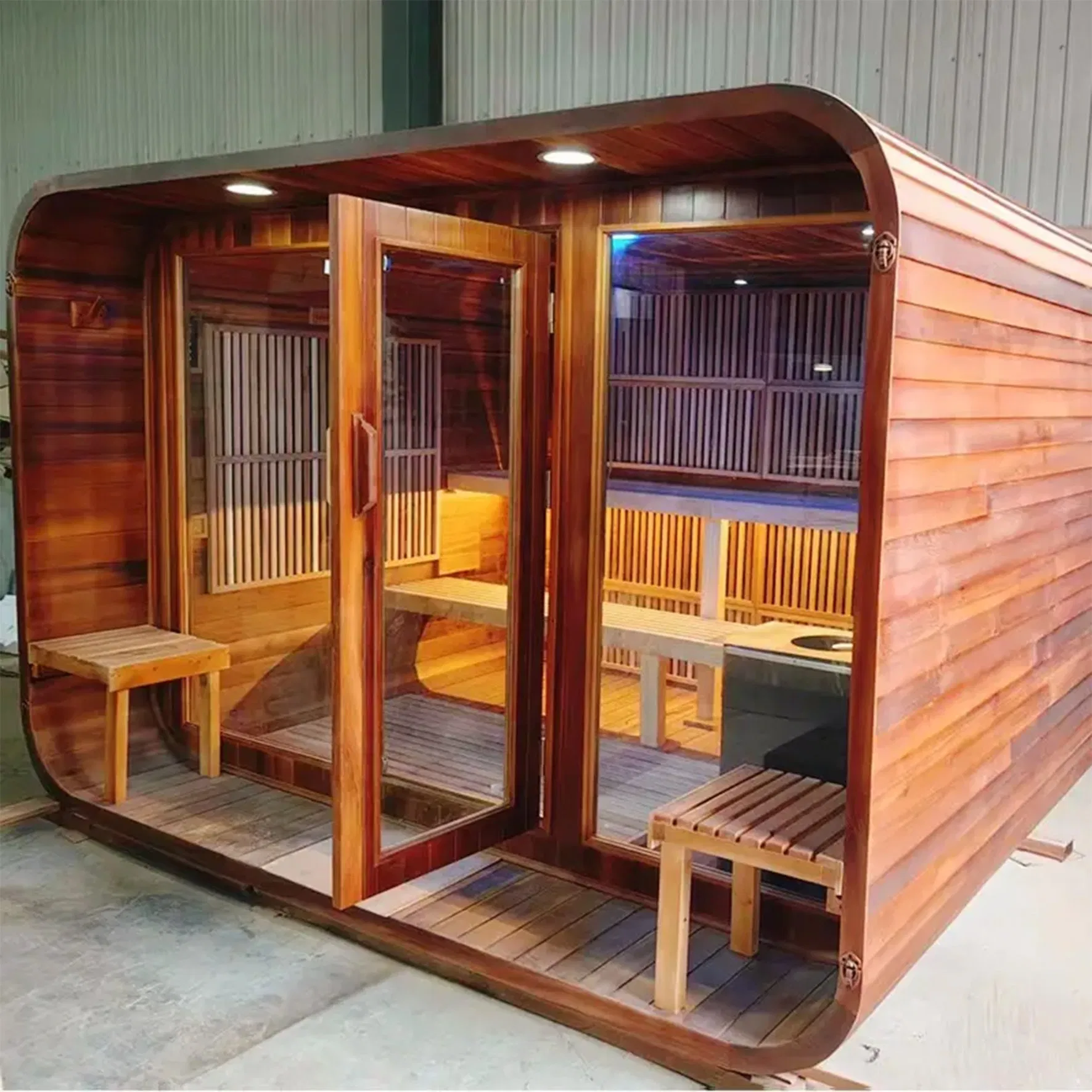Уличная сауна из красного кедра, сухая и влажная