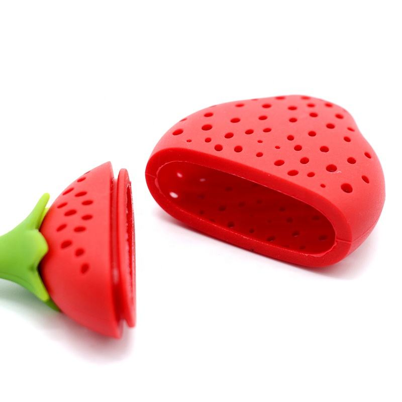 Силиконовый чайный инфузор-фильтр в форме клубники