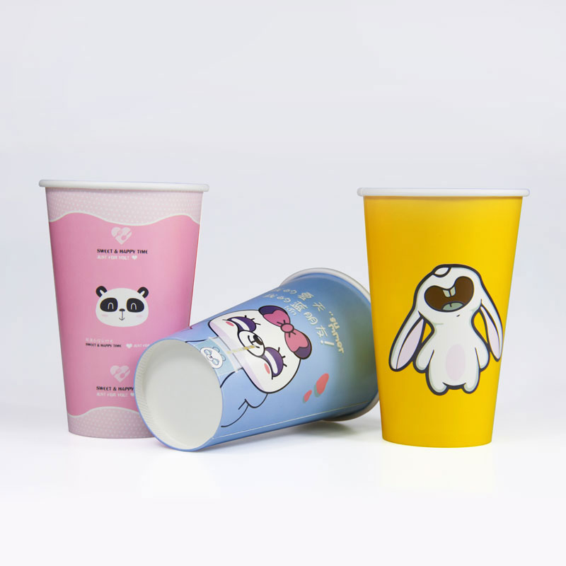 Бумажные стаканы для напитков 4-24 унции с печатью