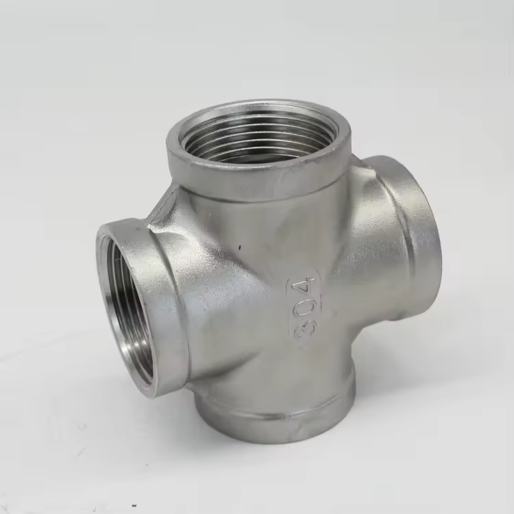 SS304 OEM Customizable Standard Thin-Wall Precision Casting Threaded Cross