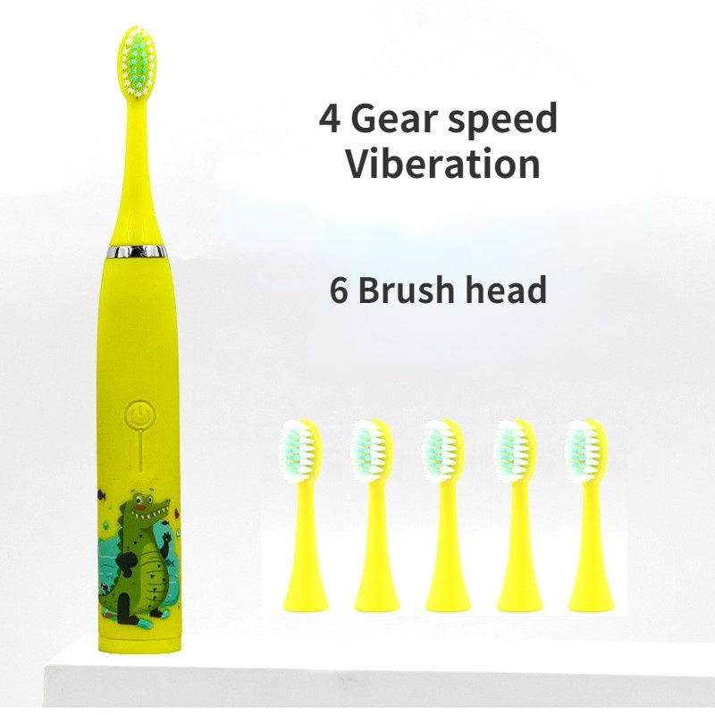 Sonic Electric Toothbrush Rechargeable Cartoon Smart Children Toothbrushes for 3-15 Year Old Kids Waterproof Electric Toothbrush