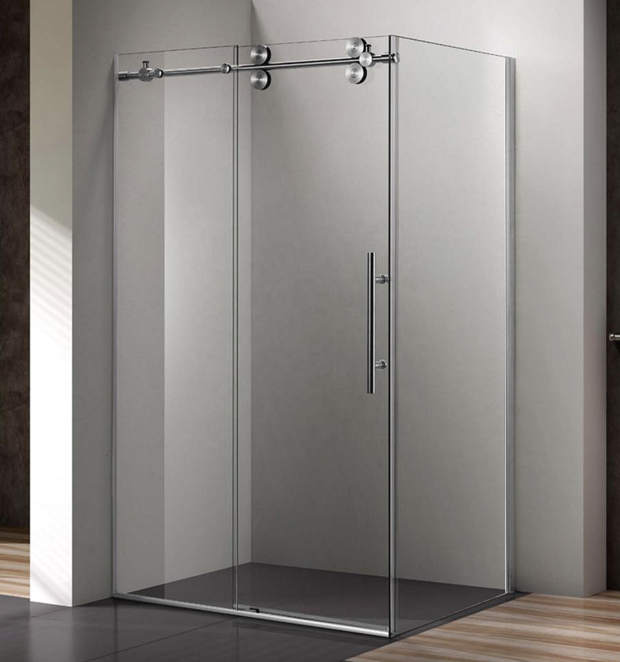 Wholesale Four Big Rollers Frameless Sliding Shower Tempered Glass Door