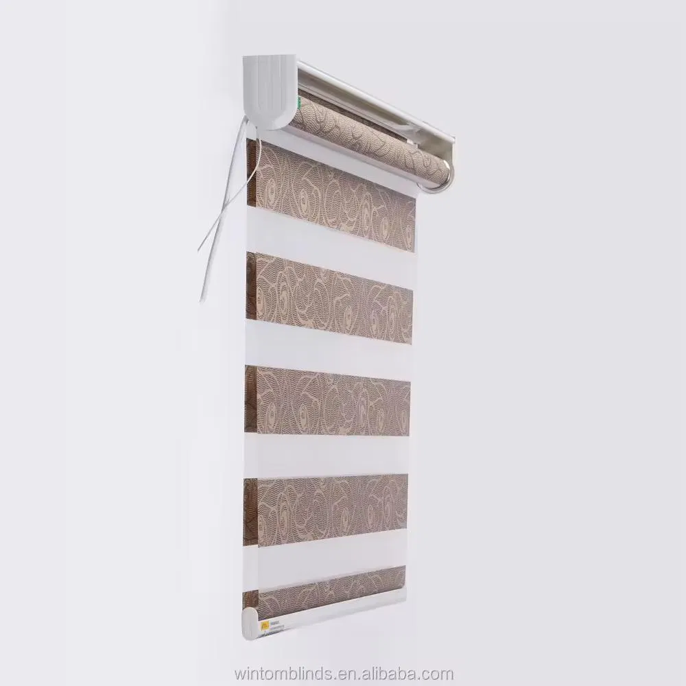 Motorized Chainless Zebra Blinds Electric Curtain for Apartment Villa Hotel School