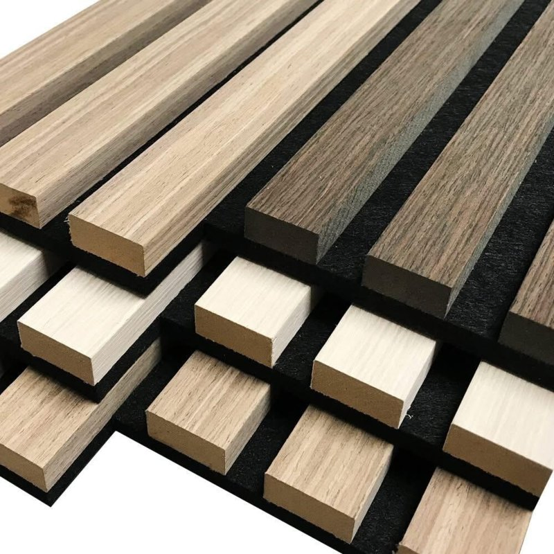 Luxury Wood Veneer Acoustic Slat Panel for Home Decoration and Sound Absorption