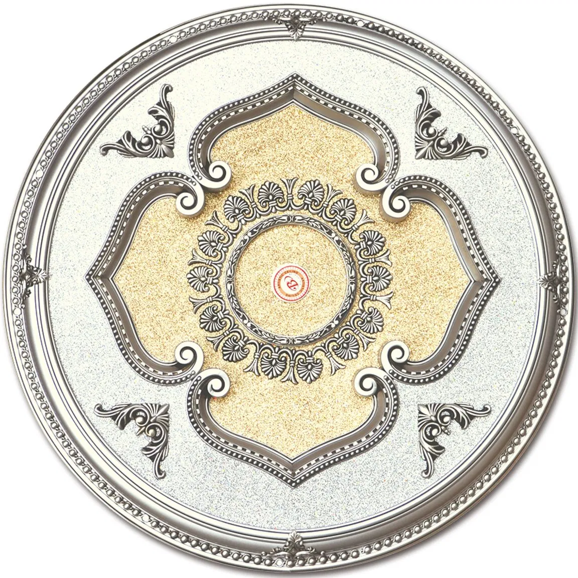 Banruo Artistic White and Floral PS Polystyrene Ceiling Medallions