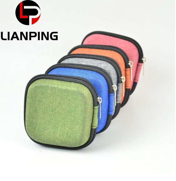 Custom Colorful Waterproof Portable Earphone Square Shaped Carrying Storage Bag Earphone Hard Case