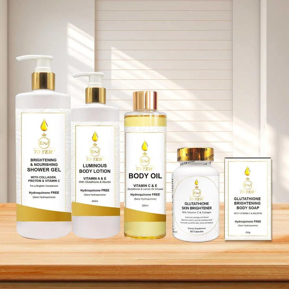 OEM Custom Glutathione Beauty Moisturizing Skin Removing Dark Spots 24K Perfect Gold Skin Care Set for Black Women