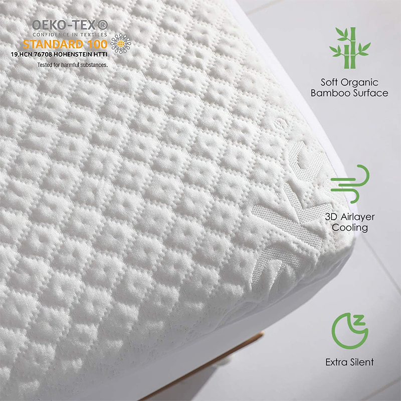 Queen Size Waterproof Mattress Protector Bamboo Cooling Fitted Mattress Pad Cover