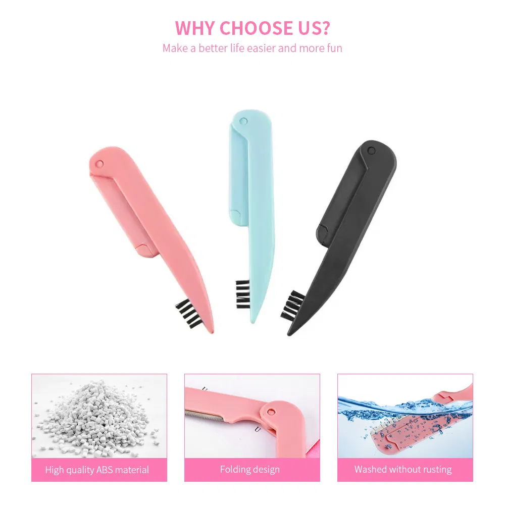 Folding Brow Face Beard Shaper Razor 2 in 1 Facial Hair Remover Body Eyebrow Trimmer with Comb