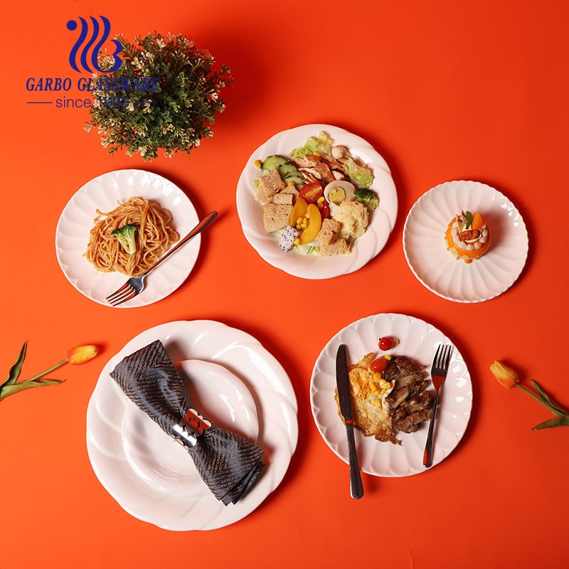 Handmade Clear Magnesia Porcelain Dinner Plate Unique Shape Ceramic Plates for Home Use White Porcelain Dinnerware