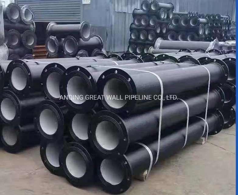 ISO2531 En545 Double Flange Pn10 Pn16 Ductile Iron Pipe with Bitumen Coating