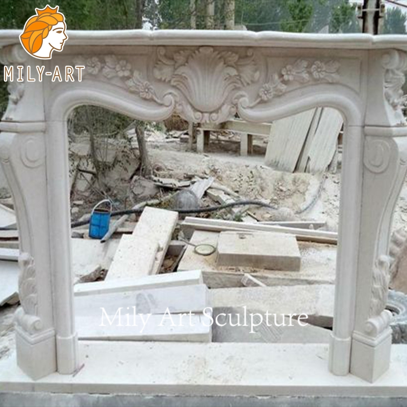 Factory Price Detailed Carving Marble Fireplace Surround