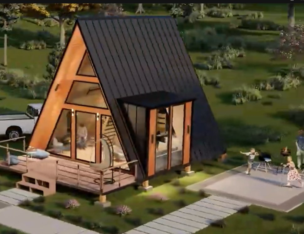 a Frame Prefabricated House Kits Light Steel Triangle Cabin