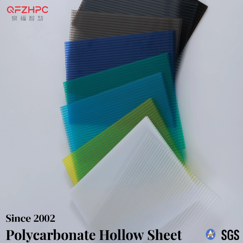 6mm/8mm/10mm Muti-Color UV Protection Twin-Wall Polycarbonate Hollow Sheet