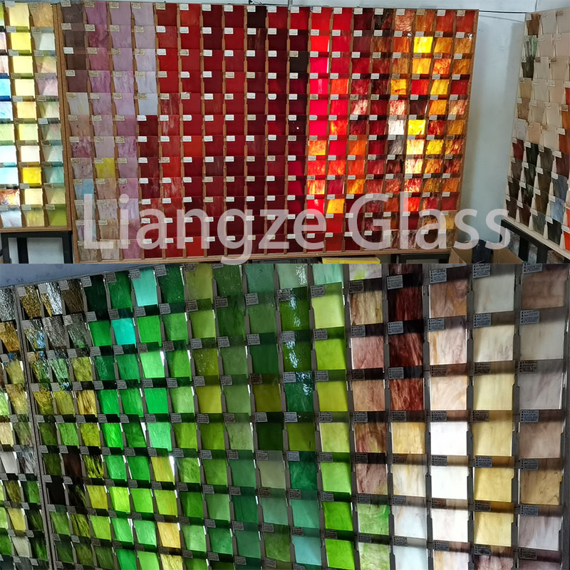 3mm China Wholesale Purple Green Amber Color Stained Sheet Glass for Window