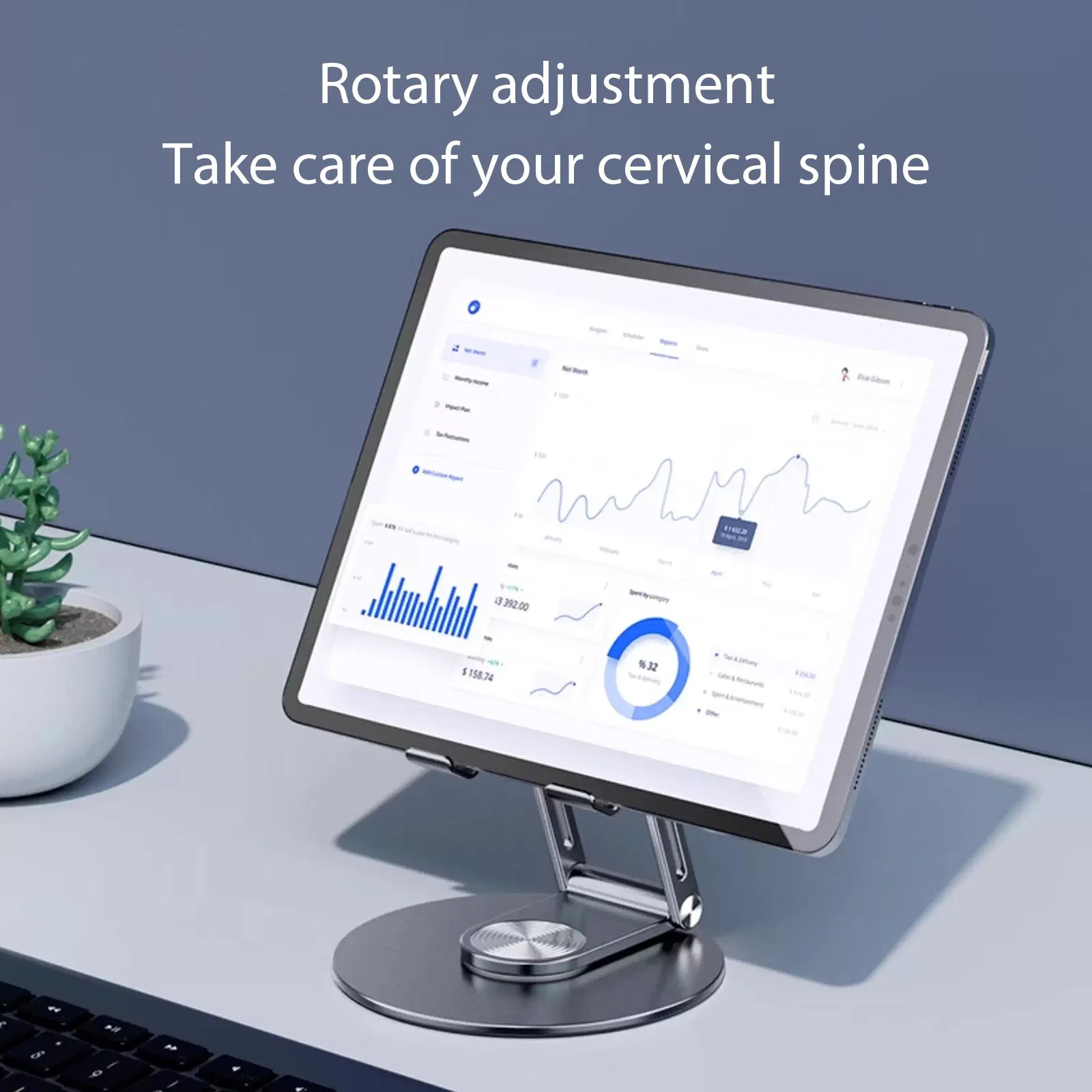 Aspor 360° Flat Bracket Phone Stand Tablet Holder with Heat Dissipation