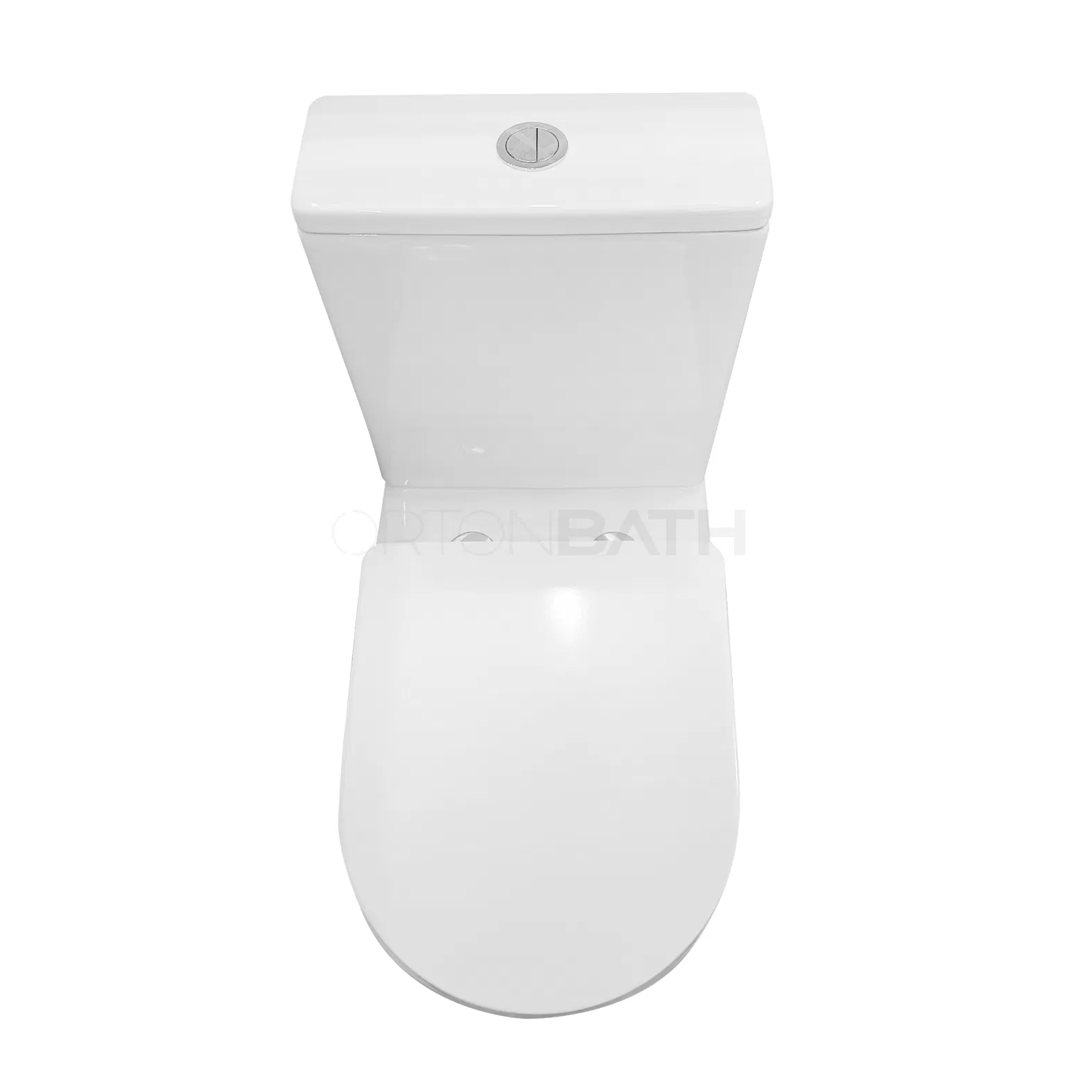Ortonbath Spain Full Back to Wall Tornado Bathroom Toilet Set Sanitary Ware Single Hole Two Piece Toilet with PP Soft Close Seat Cover