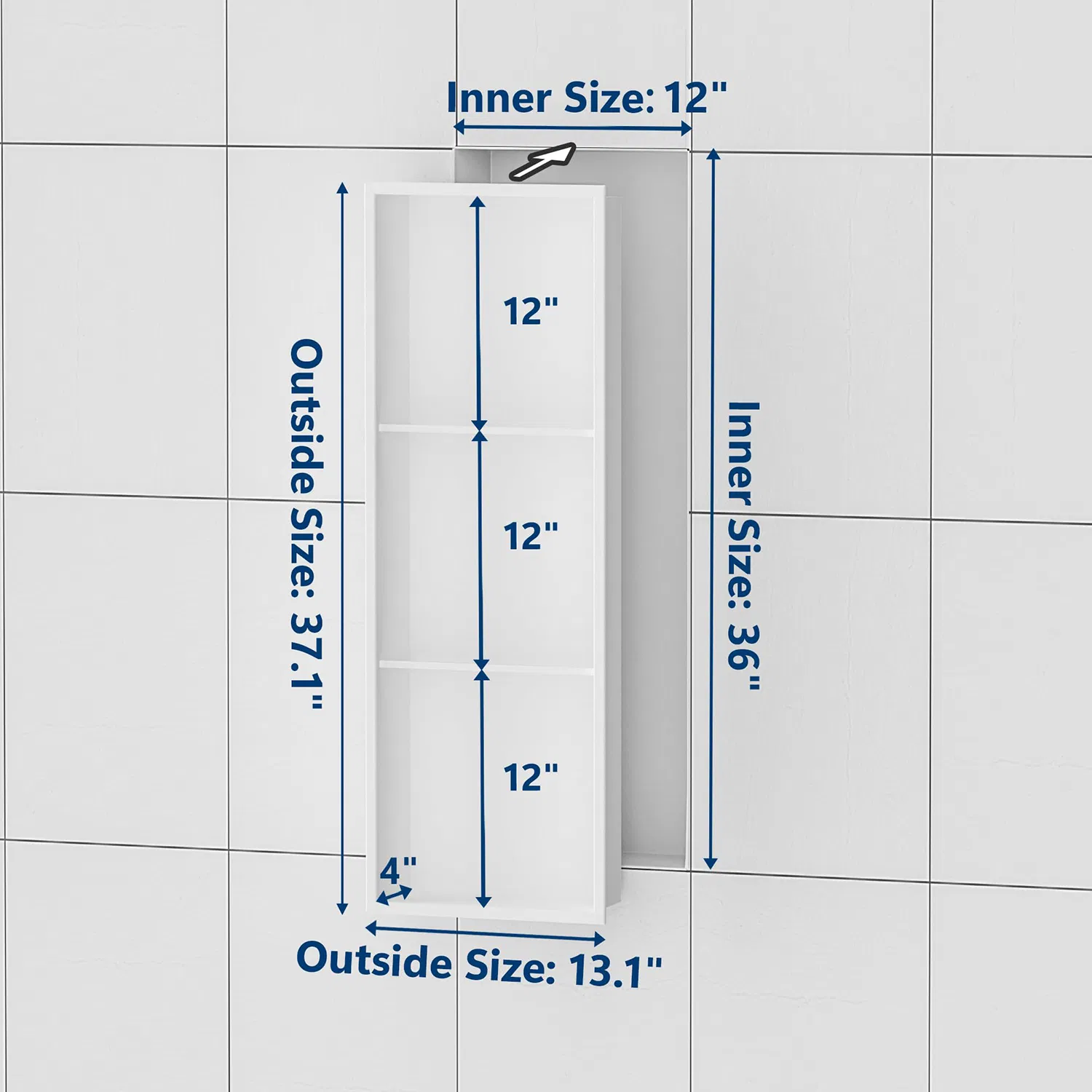 Встраиваемая ниша для ванной из нержавеющей стали 304