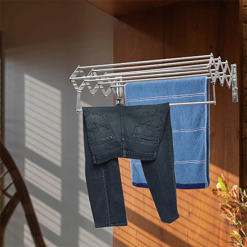 Large Capacity Rustproof Outdoor Wall Mounted Small Balcony Laundry Foldable Clothes Dryer Rack