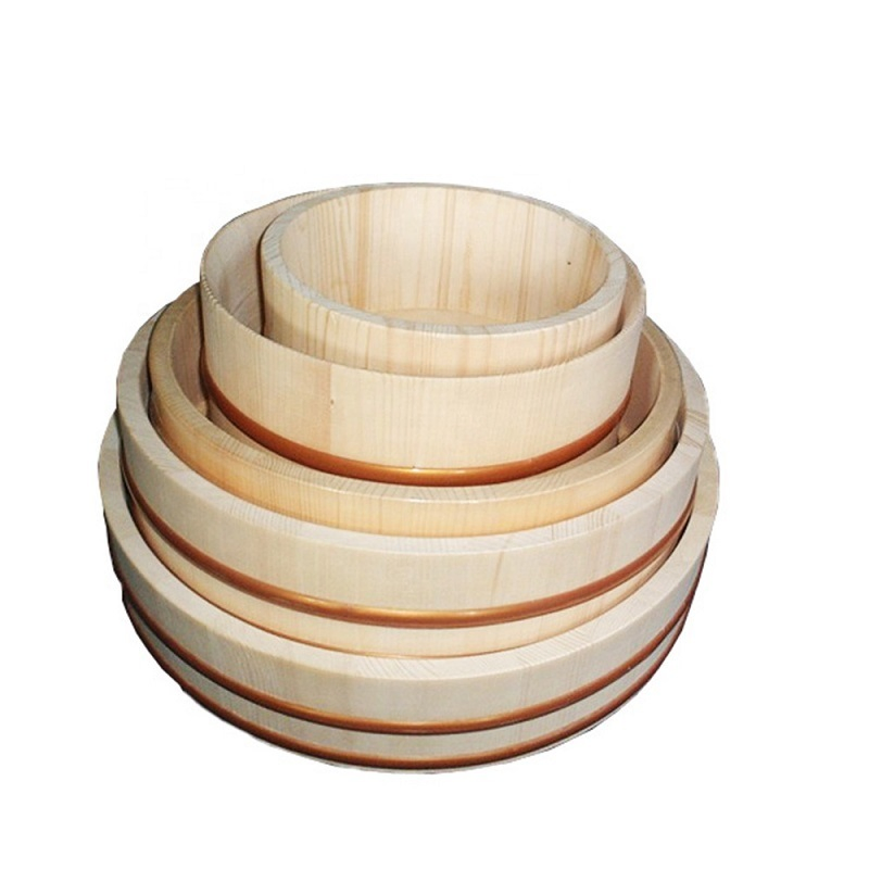 Eco-Friendly Customized Wooden Sushi Oke, Hangiri Tub