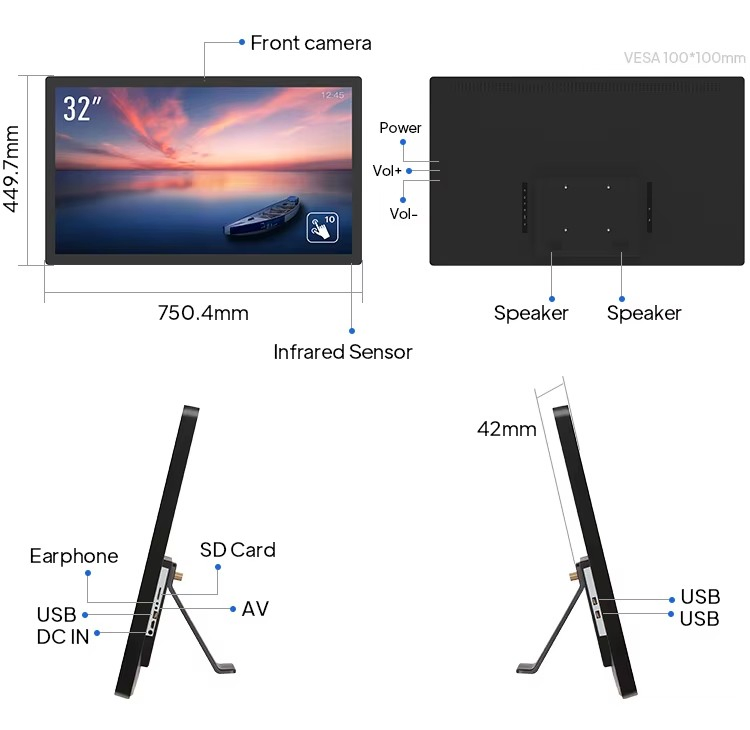 Fashionable Super Big Screen Gaming Tablet PC Android 32 Inch Unlocked Tablet