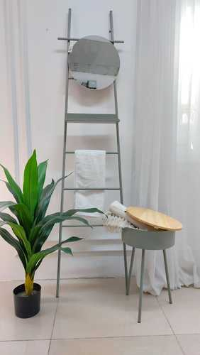 Wall Ladder with Mirror Black