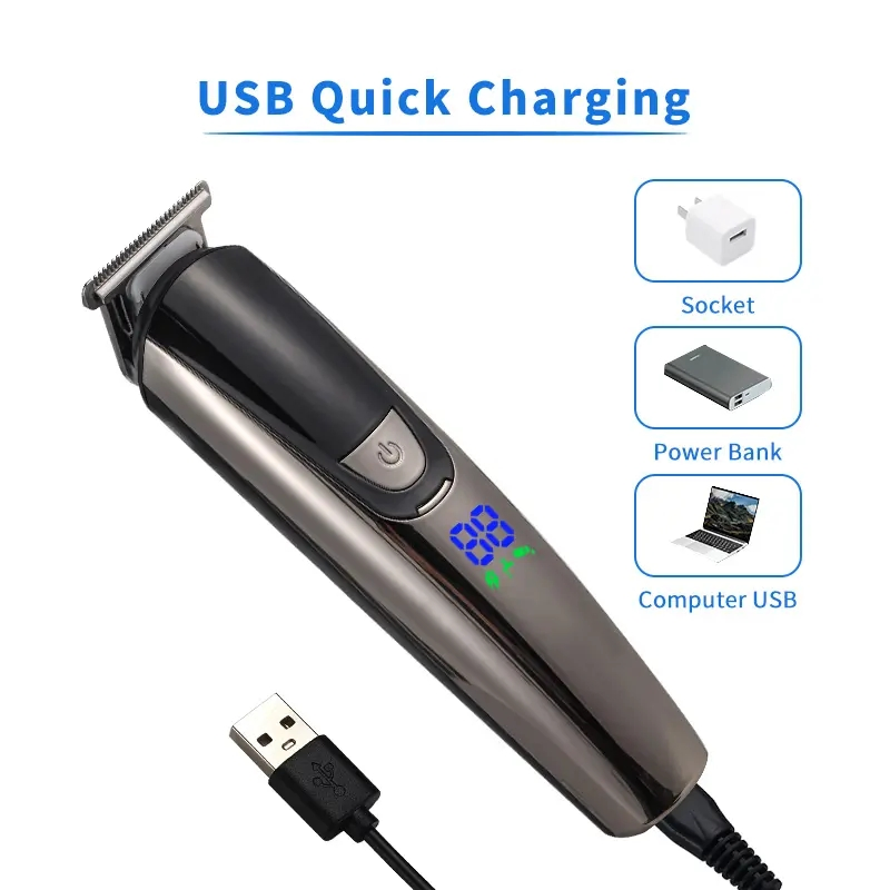 Professional Barber Hair Clipper 6 in 1 Body Hair Grooming Kit Ipx5 Waterproof Electric Hair Trimmer