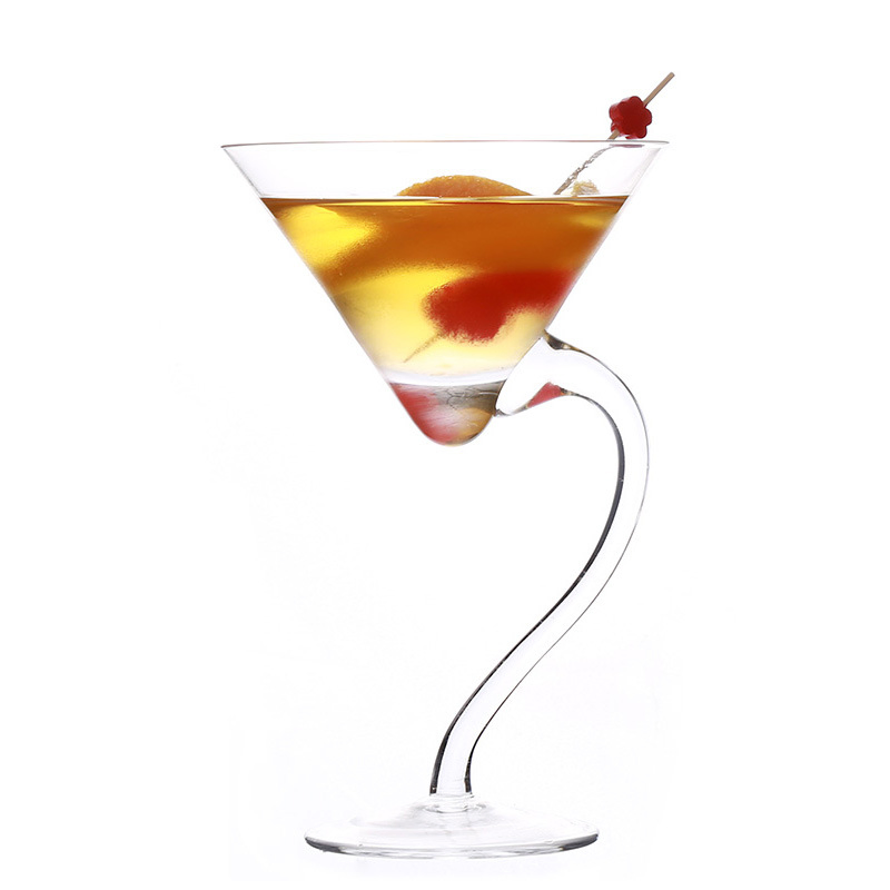 V-Shape Straight-Stemmed Classic Clear Cocktail Glasses for Engagement Party Work Gatherings Housewarming