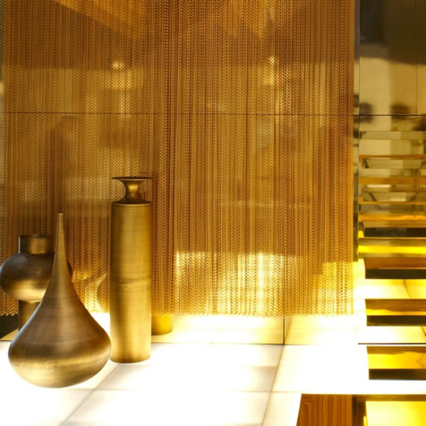 Stainless Steel Fireplace Curtain Mesh High-Temp Resistant Custom Patterns Flexible