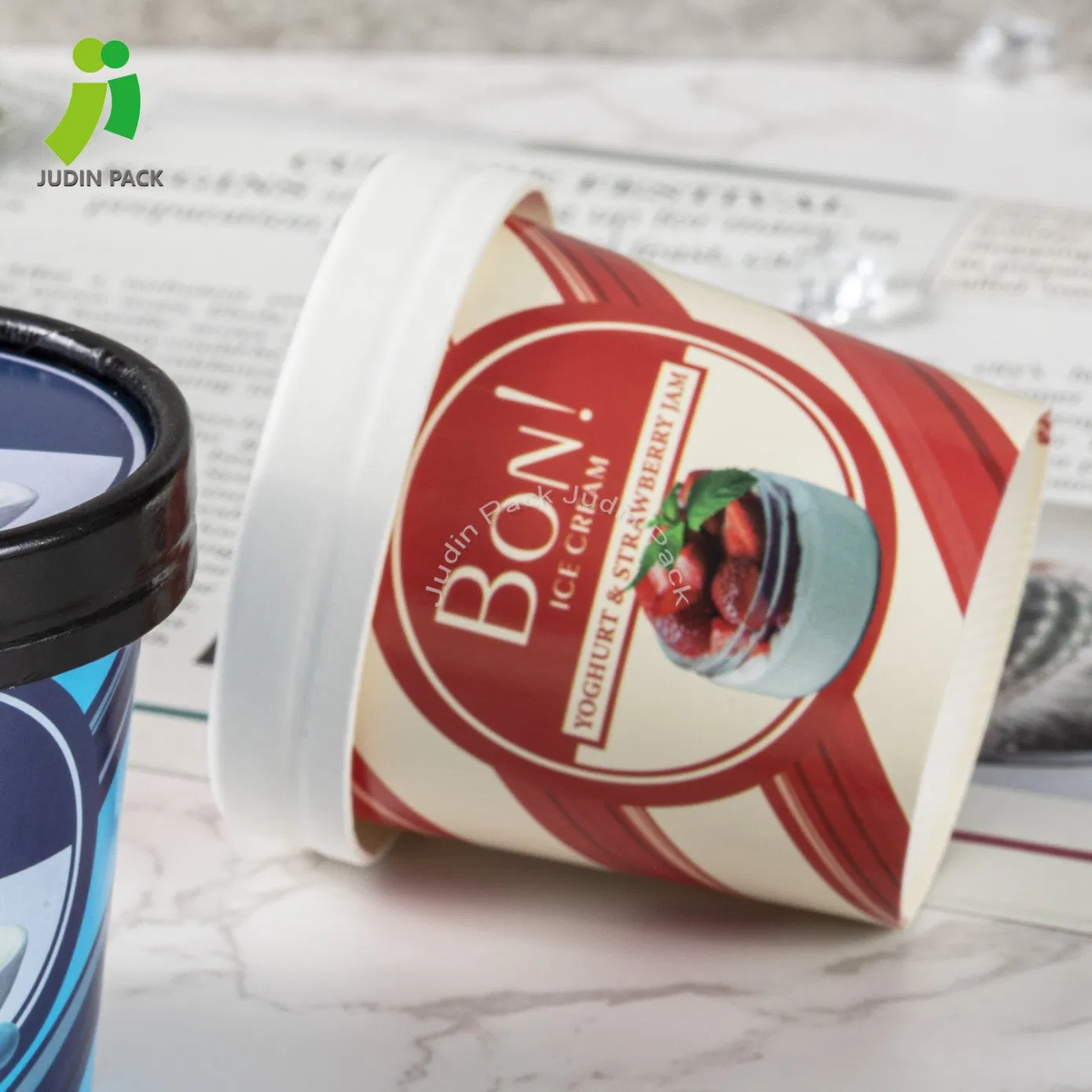 Frozen Yogurt Paper Cups Ice Cream Cup for Ice Cream, Cold Yogurt, Hot Soups, Fruits, Cereals, Cakes and Pies