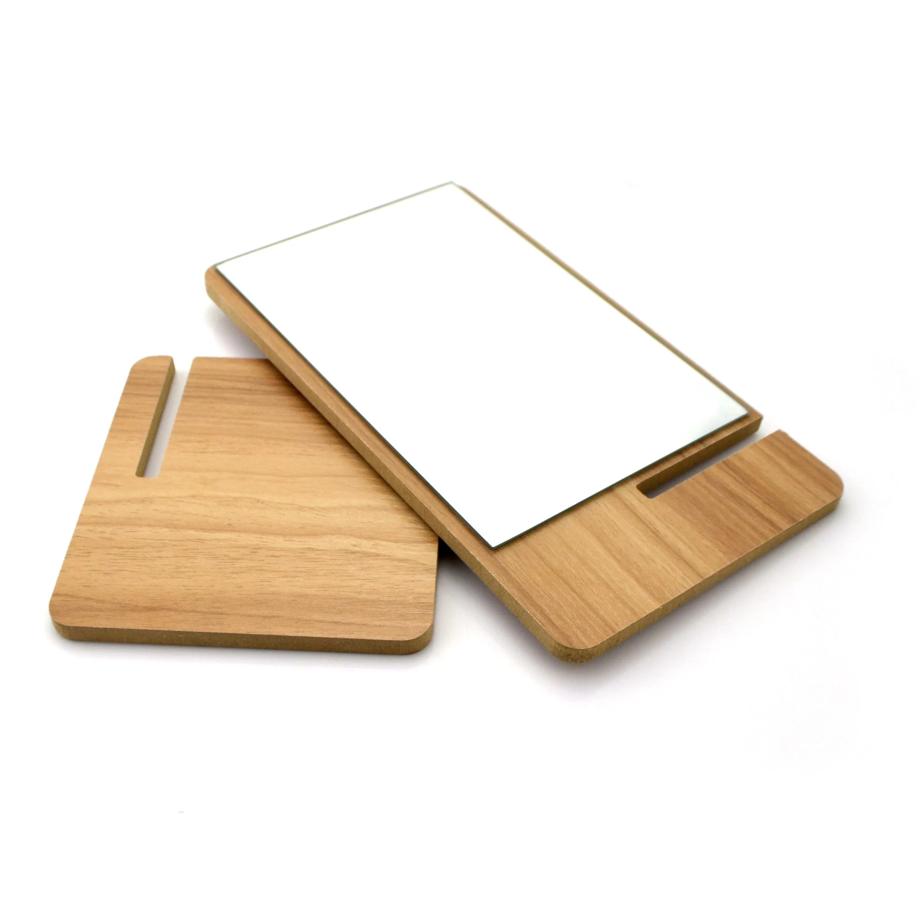 Rectangle Wooden Table Makeup Mirror Standing Student Desktop Cosmetic Mirror