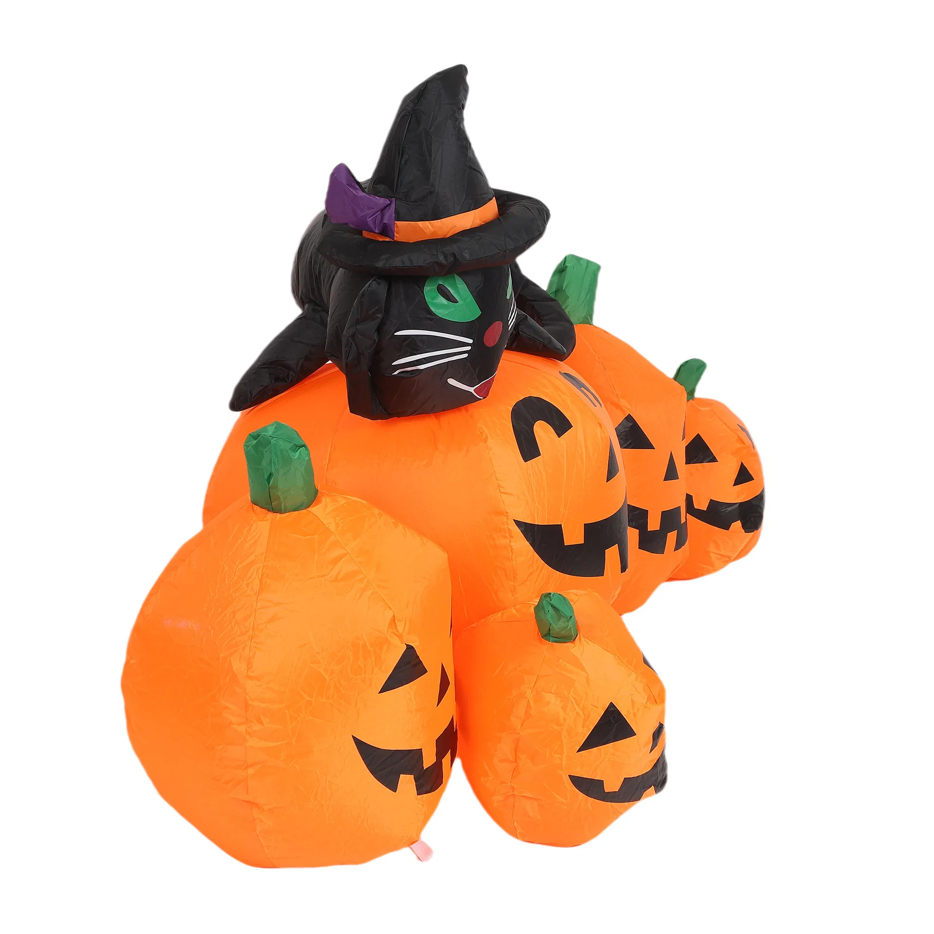 Boyi Inflatable Logo Halloween Black Cat on Spooky Face Pumpkin Cartoon